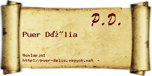 Puer Délia névjegykártya